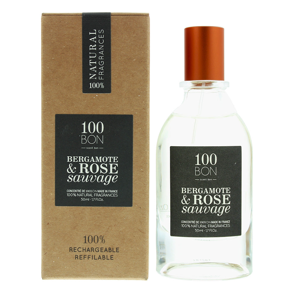 100 Bon Bergamote Rose Sauvage Concentré Refillable Eau De Parfum 50ml