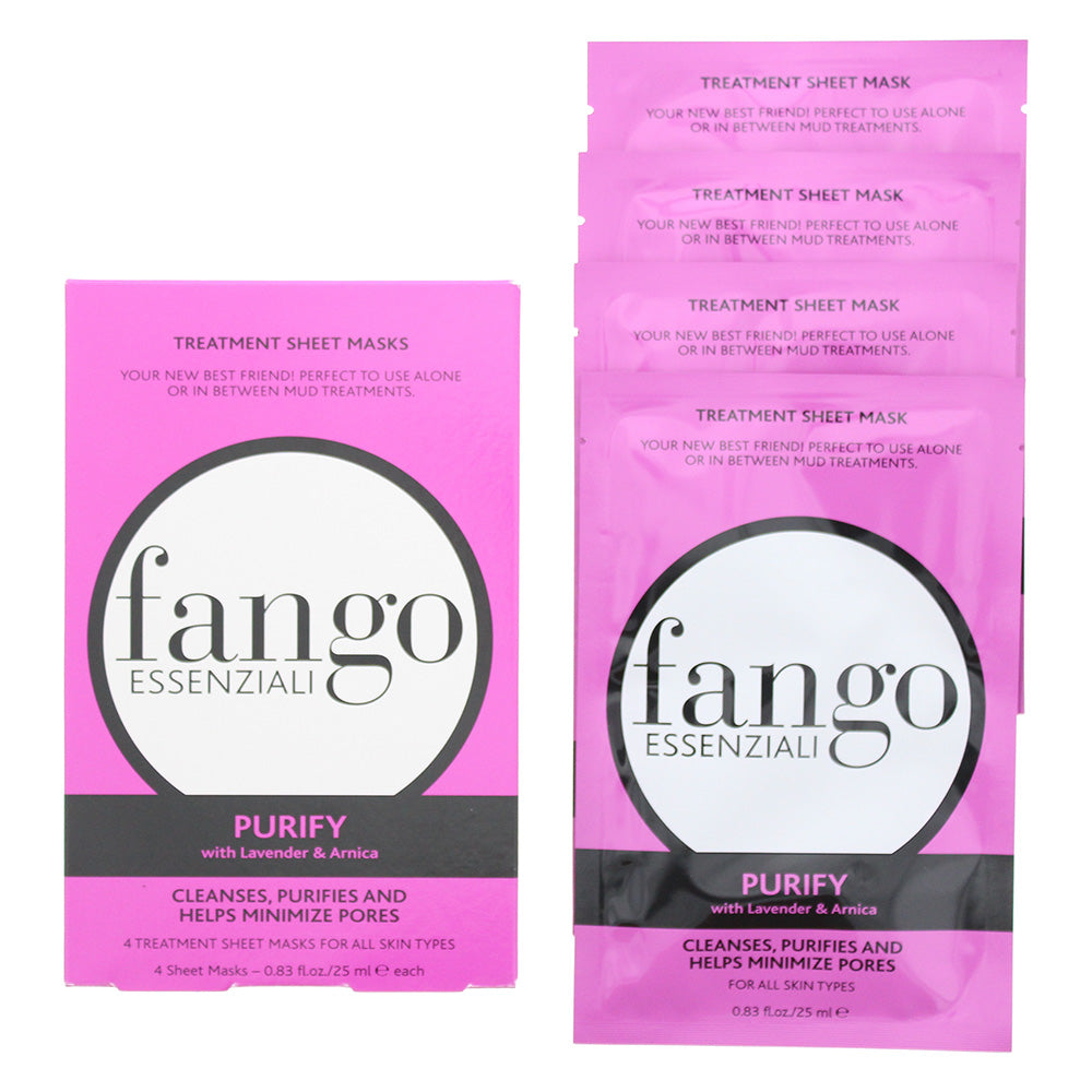 Borghese Fango Essenziali Purify Treatment Sheet Mask 4 X 25ml