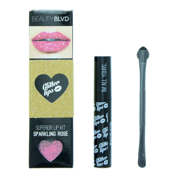 Beauty Blvd Glitter Lips Sparkling Rose 3 Piece Gift Set: Gloss Bond 3.5ml - Gli