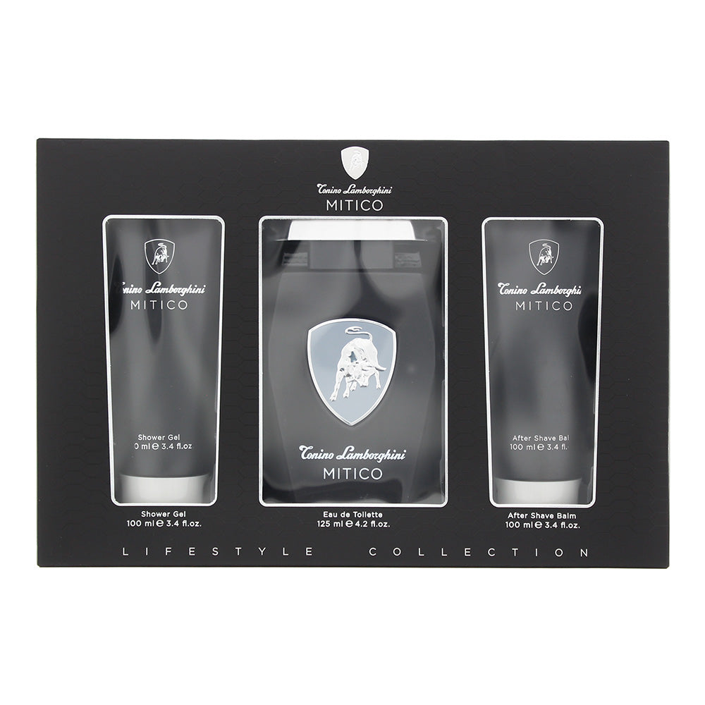 Tonino Lamborghini Mitico 3 Piece Gift Set: Eau de Toilette 125ml - Shower Gel 1