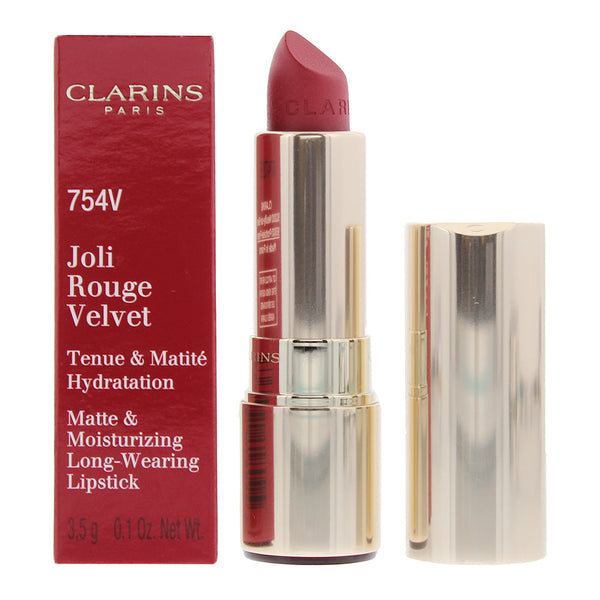 Clarins Joli Rouge Velvet 754V Deep Red Lipstick 3.5g