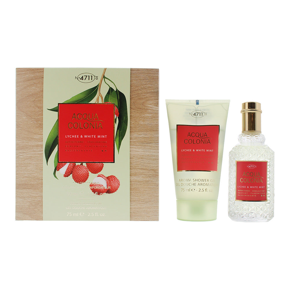 4711 Acqua Colonia Lychee White Mint 2 Piece Gift Set: Eau De Cologne 50ml - S