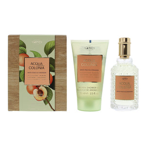 4711 Acqua Colonia White Peach Coriander 2 Piece Gift Set: Eau De Cologne 50ml