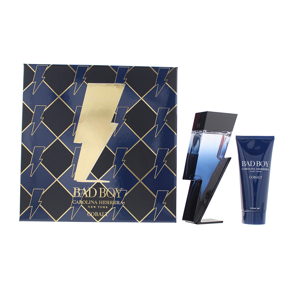 Carolina Herrera Bad Boy Cobalt 2 Piece Gift Set: Eau De Parfum 100ml - Shower G