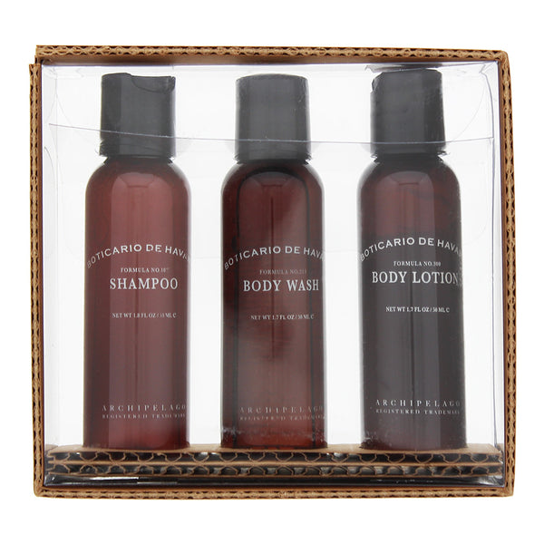Archipelago Botanicals Boticario De Havana 3 Piece Gift Set: Shampoo 53ml - Shower Gel 53ml - Body Lotion 53ml
