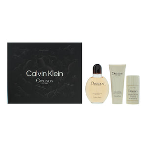 Calvin Klein Obsession For Men 3 Piece Gift Set: Eau De Toilette 125ml - Aftershave