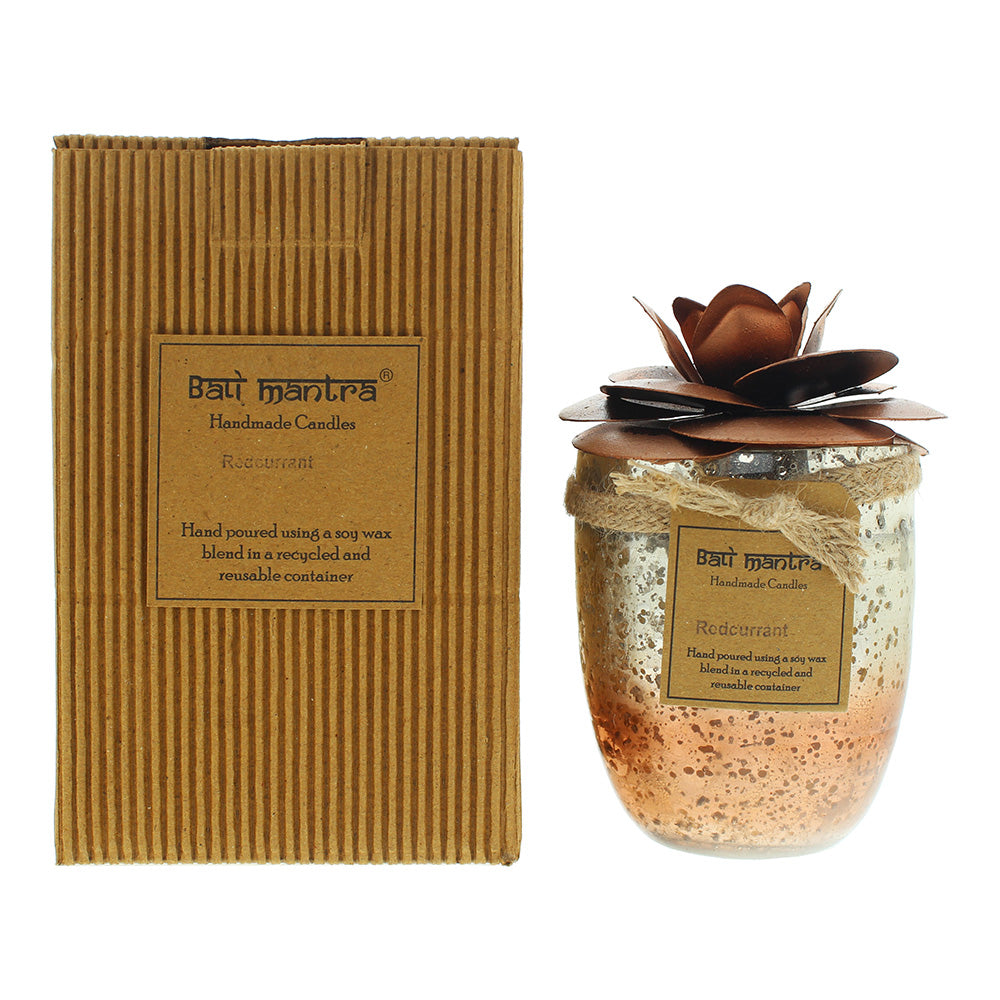 Bali Mantra Camellia Glass Copper Redcurrant Candle 500G