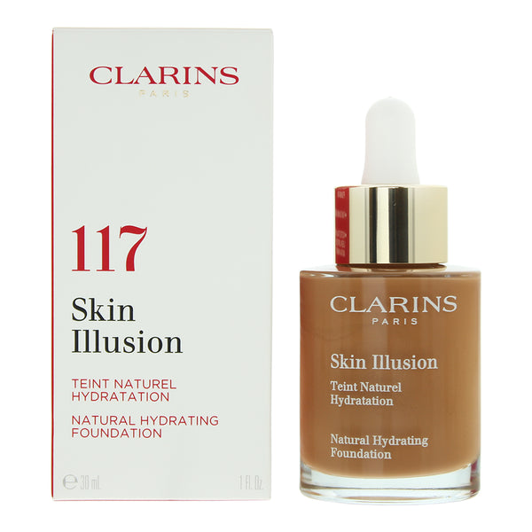 Clarins Skin Illusion Natural Hydrating SPF 15 117 Hazelnut Foundation 30ml