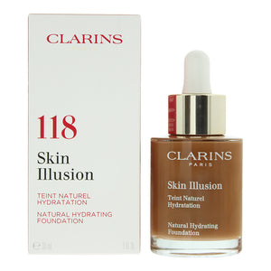 Clarins Skin Illusion Natural Hydrating SPF 15 118 Sienna Foundation 30ml