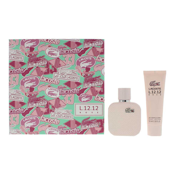 Lacoste Eau De Lacoste L.12.12 Rose 2 Piece Gift Set: Eau de Parfum 50ml - Body