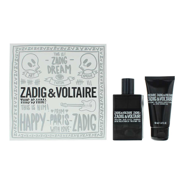 Zadig Voltaire This Is Him! 2 Piece Gift Set: Eau de Toilette 50ml - Shower Ge