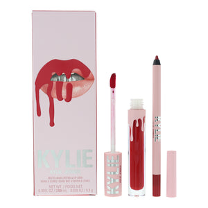 Kylie By Kylie Jenner Matte 402 Mary Jo 2 Piece Gift Set: Liquid Lipstick 3ml -