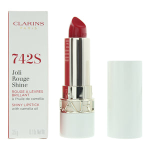 Clarins Joli Rouge Shine 742S Pretty Red Lipstick 4g
