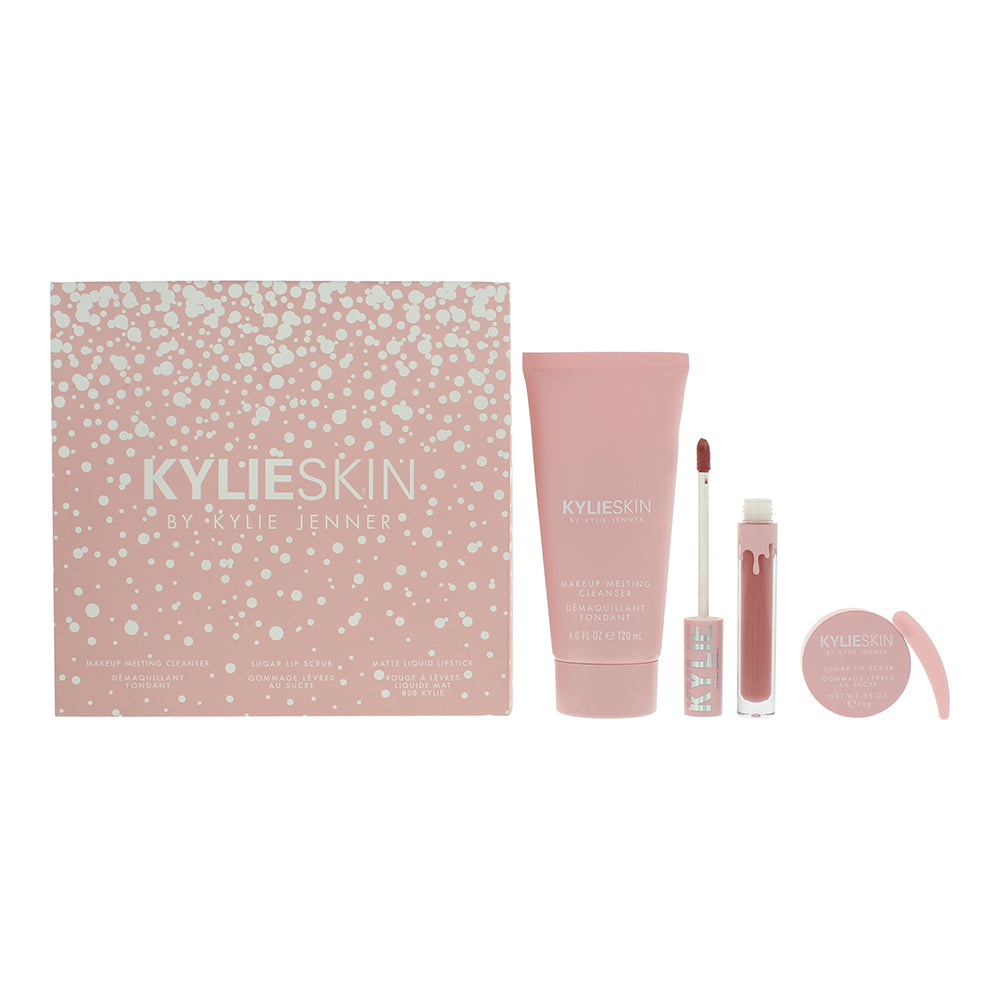 Kylie By Kylie Jenner Kylie Skin 3 Piece Gift Set: Cleansers 120ml - Lip Scrub 10g - Liquid Lipstick 3ml