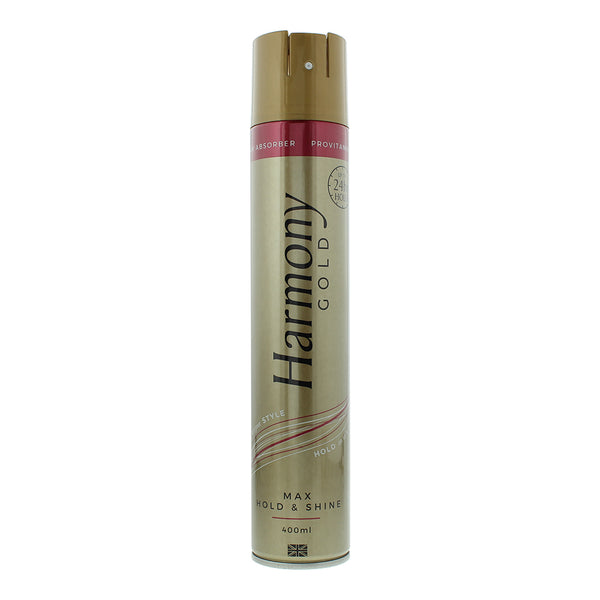 Harmony Gold Max Hold Shine Hair Spray 400ml