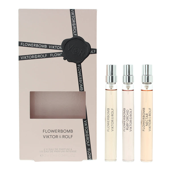 Viktor Rolf Flowerbomb 3 Piece Gift Set: Eau De Parfum Ruby Orchid 10ml - Eau De Parfum Nectar 10ml - Eau De Parfum 10ml
