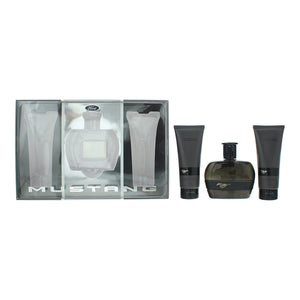 Mustang Black 3 Piece Gift Set: Eau de Toilette 100ml - Aftershave Balm 100ml - Hair Shower Gel 100ml