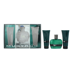 Mustang Green 3 Piece Gift Set: Eau de Toilette 100ml - Aftershave Balm 100ml - Hair Shower Gel 100ml