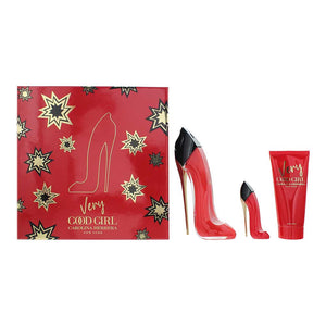 Carolina Herrera Very Good Girl 3 Piece Gift Set: Eau De Parfum 80ml - Body Lotion 100ml - Eau De Parfum 7ml