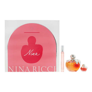 Nina Ricci Nina 3 Piece Gift Set: Eau de Toilette 80ml - Rollerball 10ml - Eau de Toilette 4ml
