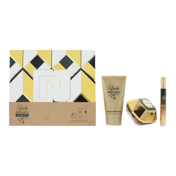 Paco Rabanne Lady Million Fabulous 3 Piece Gift Set: Eau de Parfum 50ml - Eau de Parfum 1