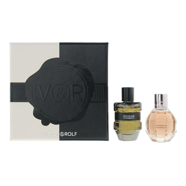 Viktor Rolf Flowerbomb 2 Piece Gift Set: Flowerbomb Eau de Parfum 7ml - Spicebomb Eau de Toilette 7ml