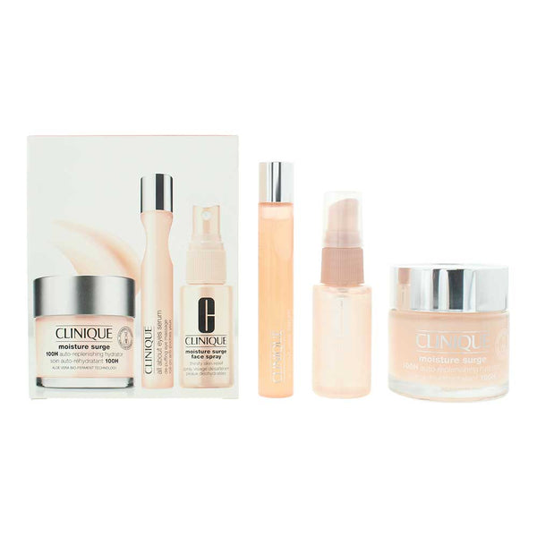 Clinique Moisture Surge All About Moisture 3 Piece Gift Set: Replenishing Hydrator Gel Cream 75ml - Face Spray 30ml - Eye Serum Roll On 15ml