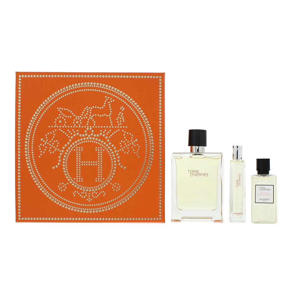 Hermès Terre D'hermès 3 Piece Gift Set: Eau De Toilette 100ml - Eau De Toilette 15ml - Hair And Body Shower Gel 40ml