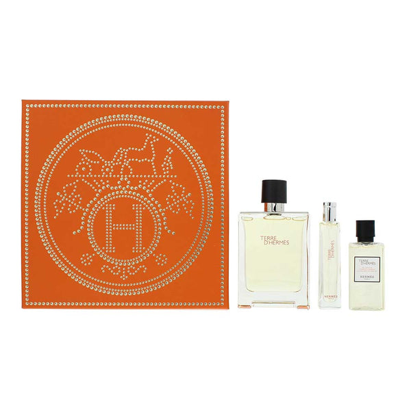 Hermès Terre D'hermès 3 Piece Gift Set: Eau De Toilette 100ml - Eau De Toilette 15ml - Hair And Body Shower Gel 40ml