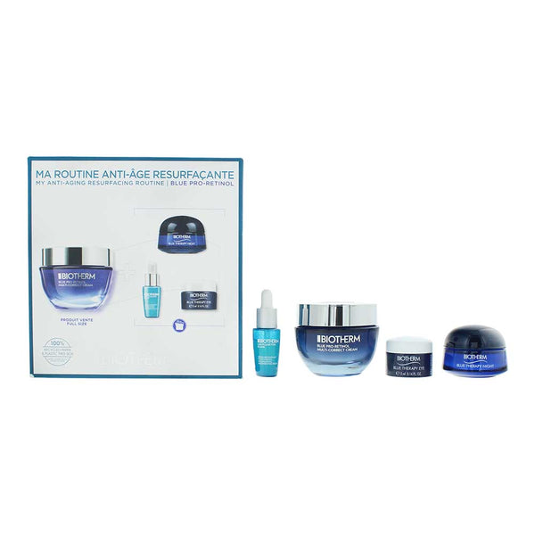 Biotherm Blue Therapy Pro Retinol 4 Piece Gift Set: Day Cream 50ml - Night Cream 15ml - Elixir 7ml - Eye Cream 5ml