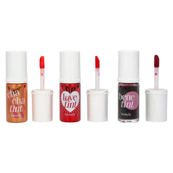 Benefit Tint Set: Chachatint Cheek & Lip Stain Orange 6ml + Red 6ml +