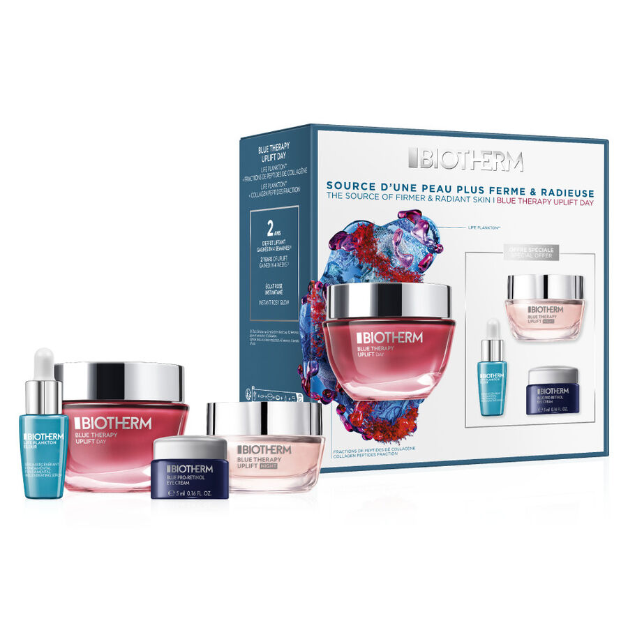 Biotherm Blue Therapy Red Algae Uplift 4 Piece Gift Set: Day Cream 50ml - Night Cream 15ml - Elixir 7ml - Eye Cream 5ml