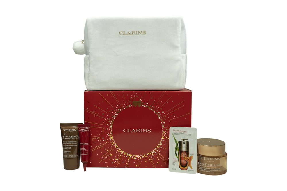Clarins Extra Firming Gift Set 50ml Day Cream + 15ml Night Cream + 7ml Total Eye Lift + Pouch