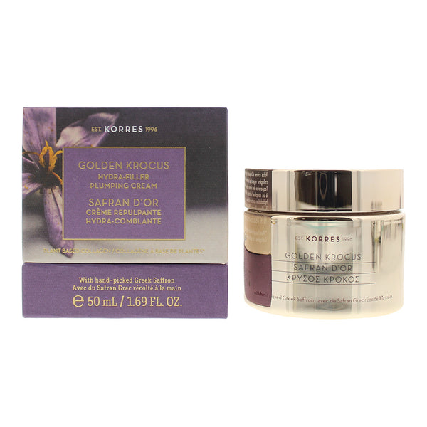 Korres Golden Krocus Hydra-Filler Plumping Cream Plant Based Collagen With Hand-