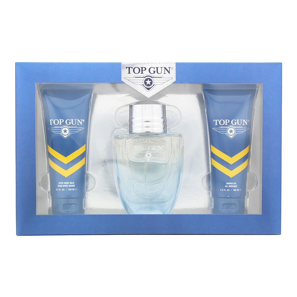Top Gun Rivet 3 Piece Gift Set: Eau de Toilette 100ml - Hair Shower Gel 100ml -