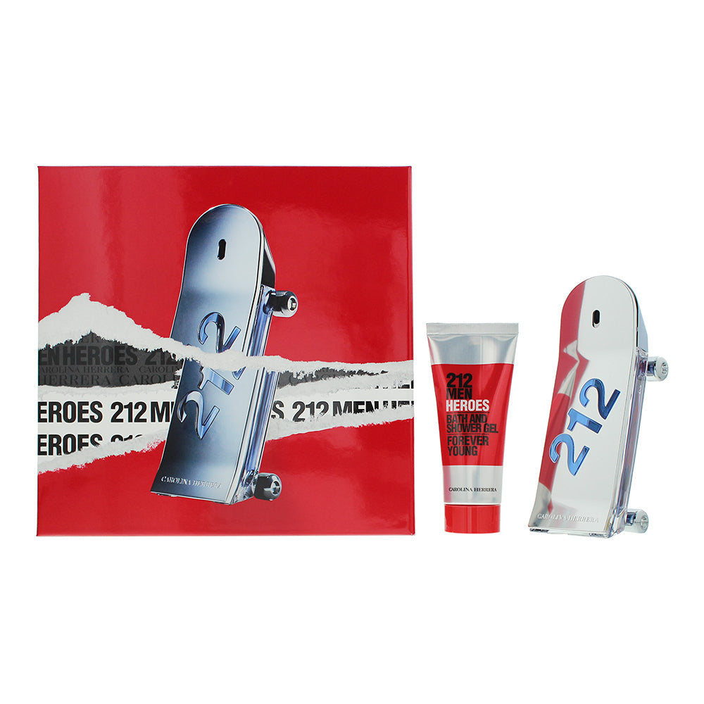 Carolina Herrera 212 Heroes 2 Piece Gift Set: Eau De Toilette 90ml - Shower Gel