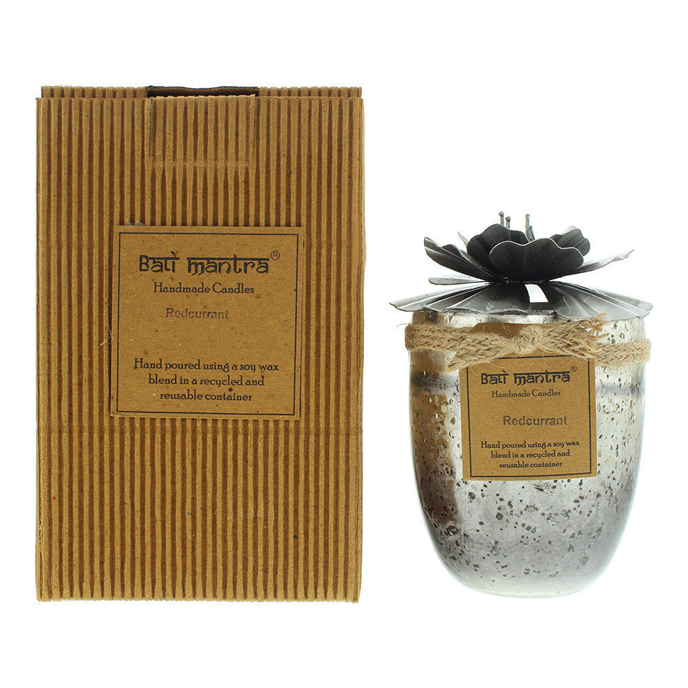Bali Mantra Hibiscus Glass Silver Redcurrant Candle 500G