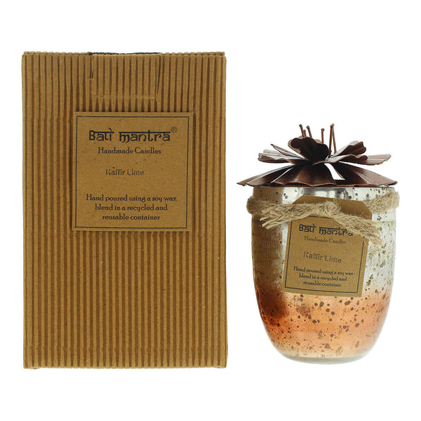 Bali Mantra Hibiscus Glass Copper Kafir Lime Candle 500G