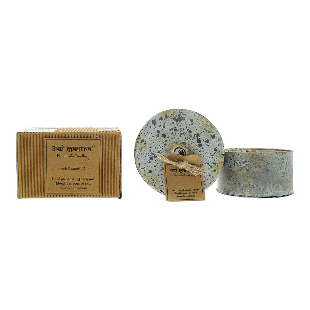 Bali Mantra Victorian Tin Round Peach Grapefruit Candle 280G