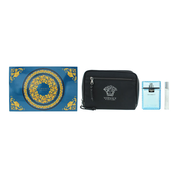 Versace Man Eau Fraiche 3 Piece Gift Set: Eau de Toilette 100ml - Eau de Toilett