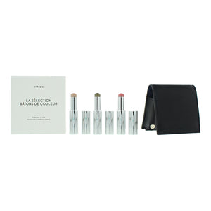 Byredo Dark Blue Set Of 3 + Leather Pouch: Solar Flare, Flower Play, Kumato Face