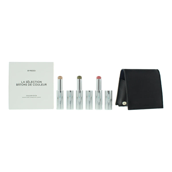 Byredo Dark Blue Set Of 3 + Leather Pouch: Solar Flare, Flower Play, Kumato Face