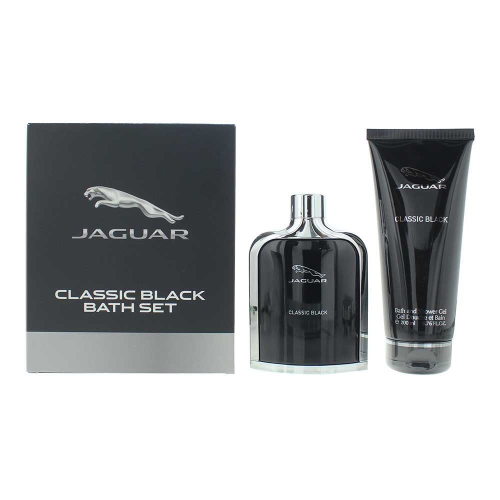 Jaguar Classic Black 2 Piece Gift Set: Eau De Toilette 100ml - Bath Shower Gel 200ml