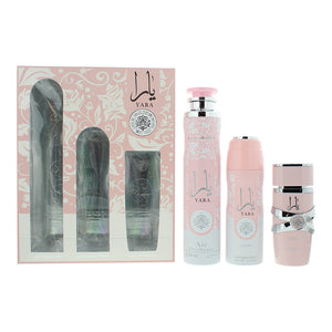 Lattafa Yara 3 Piece Gift Set: Eau de Parfum 100ml - Air Freshner 300 ml- Perfumed Spray 200ml