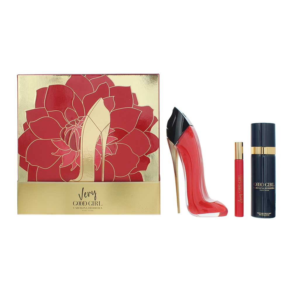 Carolina Herrera Very Good Girl 3 Piece Gift Set: Eau De Parfum 80ml - Eau De Parfum 10ml - Body Mist 30ml