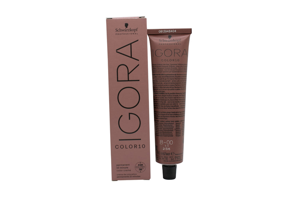 Schwarzkopf Igora Color 10 Permanent Hair Colour Cream 60ml - 8-00 Light Blonde Natural Extra