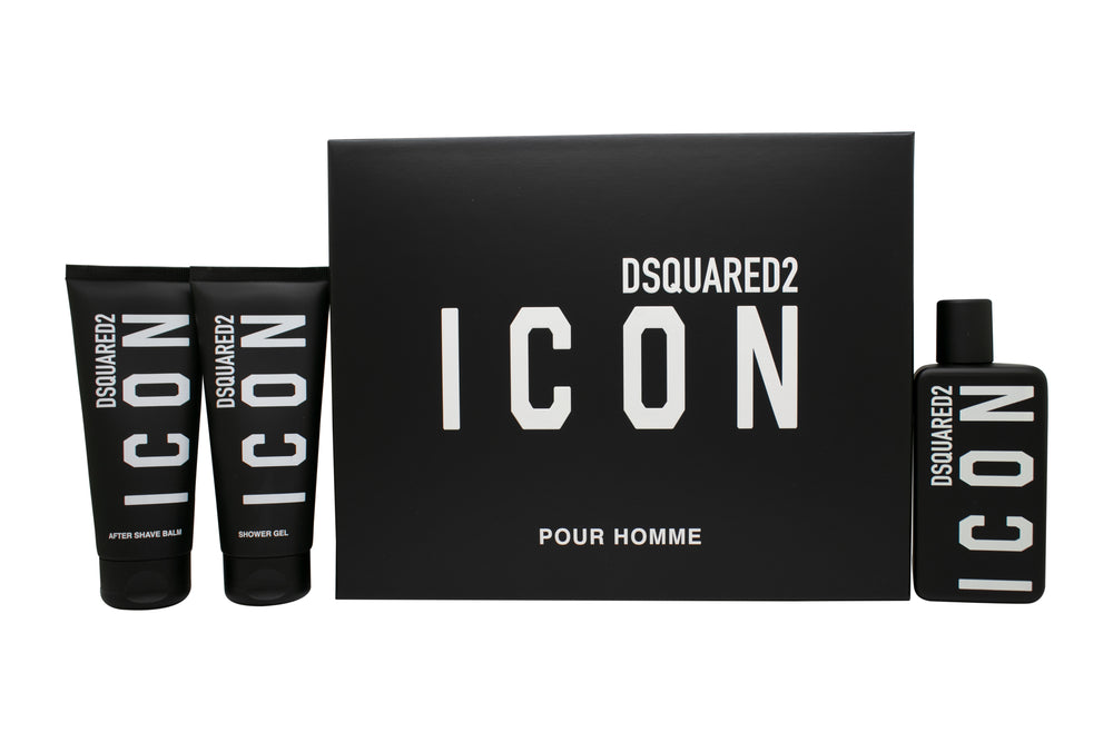 DSquared² Icon Pour Homme  Gift Set 100ml EDP + 100ml Shower Gel + 100ml Aftershave Balm