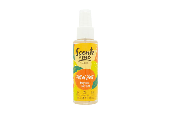 Yardley Scentz 4 Me Fragranced Body Mist 100ml Spray - Full Of Zest