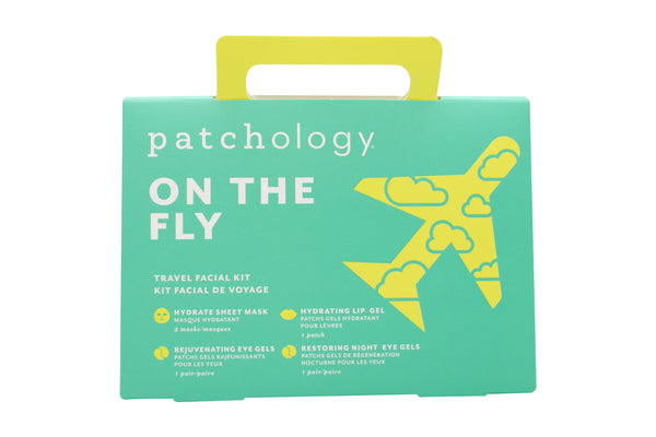 Patchology On the Fly Travel Set: Hydrate Sheet Mask 2pcs + Flash Eye Gel + Hydrating Lip Gel + Restoring Eye Gel