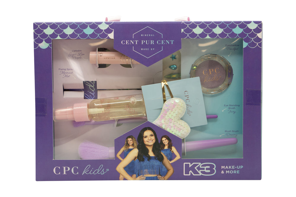 Cent Pur Cent CPC Kids K3 Marthe Make-Up Gift Set 6 Pieces (This gift set contains:Lip StickEyeshadowFace DiamondsSetting SprayHair Clip2x Makeup Brush)